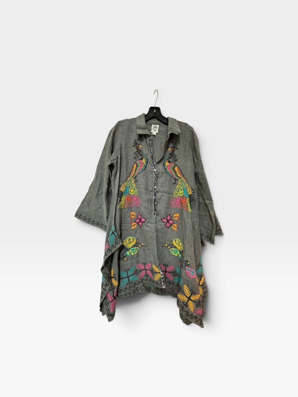 Ivy Jane Gray Embroidered Tunic Size XS